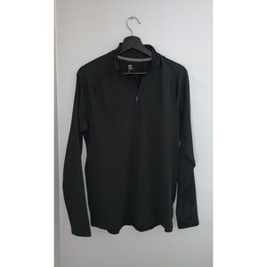 GAP - 1/4 Zip Black Active Long-Sleeve Sweater